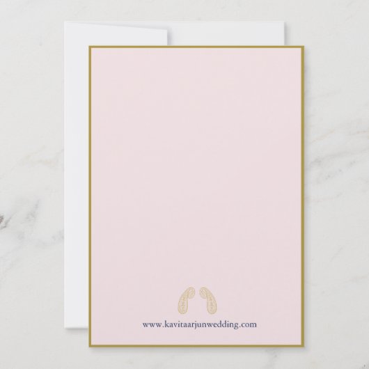 Indische Hochzeit mit rosa Ethnic Floral Frame Einladung (Rückseite)