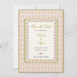 Indische Hochzeit mit rosa Ethnic Floral Frame Einladung