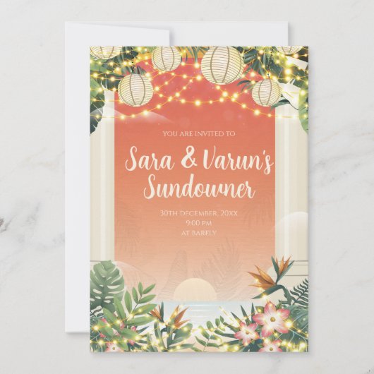 Indische Hochzeit nach Party Einladung Digital (Vorderseite)