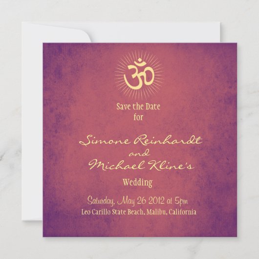 Indische Hochzeit, OM, Save the Date Hinduhochzeit (Vorderseite)