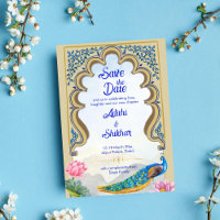 Indische Hochzeit Pfau Rajastan Fenster blau