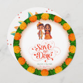 Indische Hochzeit rettet das Datum Save The Date (Vorne/Hinten)