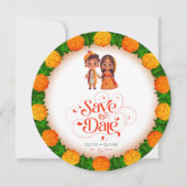 Indische Hochzeit rettet das Datum Save The Date (Vorderseite)
