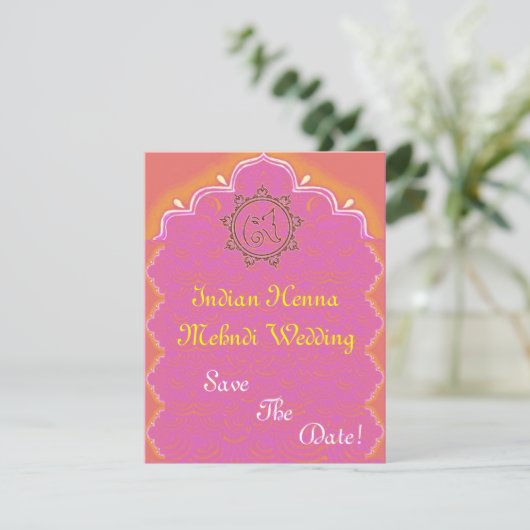 indische Hochzeit Save The Date (Stehend Vorderseite)