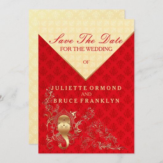 Indische Hochzeit - Save the Date (Vorne/Hinten)