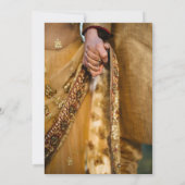 Indische Hochzeit, Save the Date, Blau, Gold, Gane Save The Date (Rückseite)