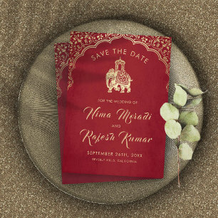 Indische Hochzeit Save The Date Gold Ganesha Einla Einladung