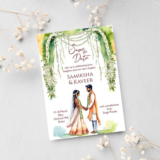 Indische Hochzeit speichern das Dattelpaar unter J Einladung