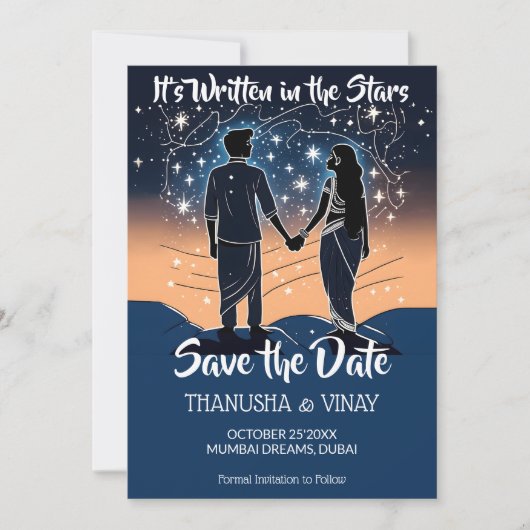 Indische Hochzeit speichern das Datum, an dem sie  Einladung (Vorderseite)