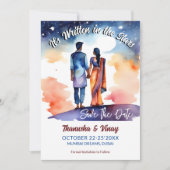 Indische Hochzeit speichern das Datum, an dem sie  Einladung (Vorderseite)