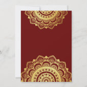 Indische Hochzeit speichern das Datum Maroon und G Einladung (Rückseite)