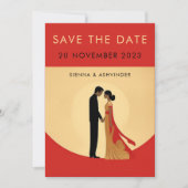 Indische Hochzeit speichert die Datumskarte Save The Date (Vorderseite)