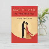 Indische Hochzeit speichert die Datumskarte Save The Date (Stehend Vorderseite)