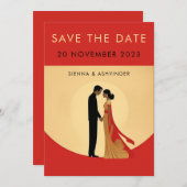Indische Hochzeit speichert die Datumskarte Save The Date (Vorne/Hinten)