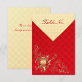 Indische Hochzeit - Tischnummer Card (Vorne/Hinten)