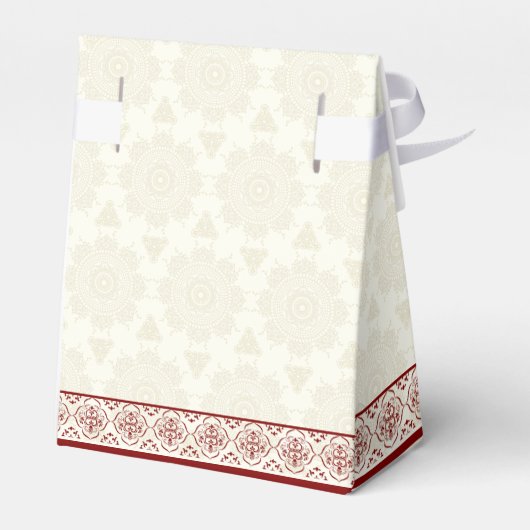Indische Hochzeit traditionelles Maroon Mandala Mu Geschenkschachtel (Rückseite)