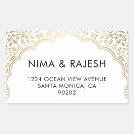 Indische Hochzeitaufkleber, Hochzeitsticker Rechteckiger Aufkleber