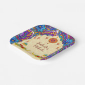 Indische Hochzeitelefanten-Blaumuster personalisie Pappteller (Gewinkelt)