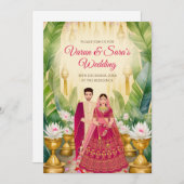 Indische Hochzeitkarte Digital Hindu Hochzeit einl Einladung (Vorne/Hinten)