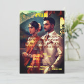 Indische Hochzeitkarte Einladung (Stehend Vorderseite)