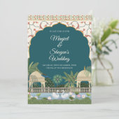 Indische Hochzeitseinladung Digitale indische Hoch Einladung (Stehend Vorderseite)