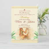 Indische Hochzeitseinladung Einladung (Stehend Vorderseite)