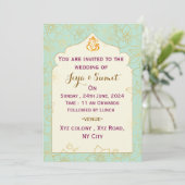 Indische Hochzeitseinladung Einladung (Stehend Vorderseite)