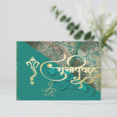 Indische Hochzeitseinladung Einladung (Stehend Vorderseite)