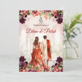 Indische Hochzeitseinladung Hindu Hochzeitseinladu Einladung (Stehend Vorderseite)