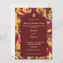 Indische Hochzeitseinladung Modern Lebendig