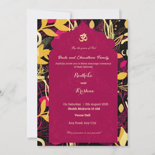 Indische Hochzeitseinladung Moderne Dynamik Save The Date (Vorderseite)