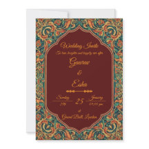 Indische Hochzeitseinladung (Mughal-Version)