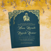 Indische Hochzeitseinladung Rot Gold Ganesha