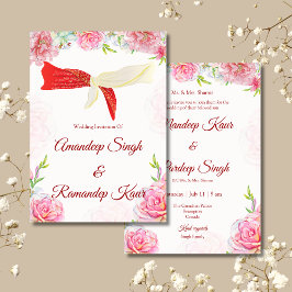 Indische Hochzeitseinladung Sikh Hochzeit lädt ein Einladung