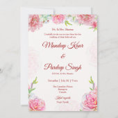 Indische Hochzeitseinladung Sikh Hochzeit lädt ein Einladung (Rückseite)