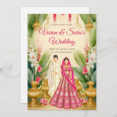 Indische Hochzeitseinladung und indische Hochzeits Einladung (Vorne/Hinten)