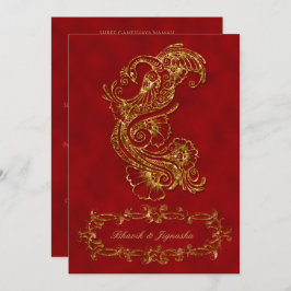 Indische Hochzeitseinladung von Red and Gold Peaco Einladung