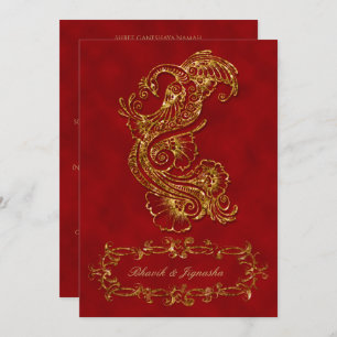 Indische Hochzeitseinladung von Red and Gold Peaco Einladung