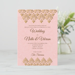 Indische Hochzeitseinladungskarten & Hindu-Hochzei Einladung