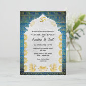 Indische Hochzeitsempfehlung Einladung (Stehend Vorderseite)