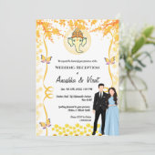 Indische Hochzeitsempfehlung Einladung (Stehend Vorderseite)