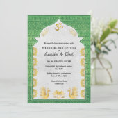Indische Hochzeitsempfehlung Einladung (Stehend Vorderseite)