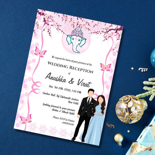 Indische Hochzeitsempfehlung Einladung