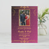 Indische Hochzeitsempfehlung personalisierbares Bi Einladung (Stehend Vorderseite)