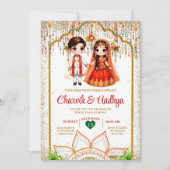Indische Hochzeitsfeier Roka Hindu Bollywood Indie Einladung (Vorderseite)