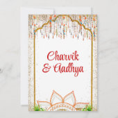 Indische Hochzeitsfeier Roka Hindu Bollywood Indie Einladung (Rückseite)