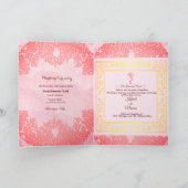 Indische Hochzeitskarte Rosa und Grau rot Karte (Innenseite)