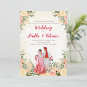 Indische Hochzeitskarten & Hindu Hochzeitseinladun Einladung (Stehend Vorderseite)