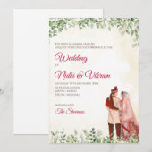 Indische Hochzeitskarten & Hochzeitskarten Einladung (Vorne/Hinten)