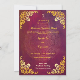 Indische Hochzeitsmandala Hindu-Einladung Einladung
